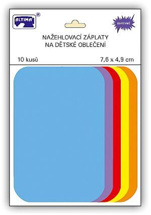 Nažehlovací záplaty malé 10 ks v balení - světle modrá + mix světlých barev